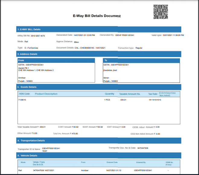 EWay Bill Cleartax Vinculum Knowledge Central