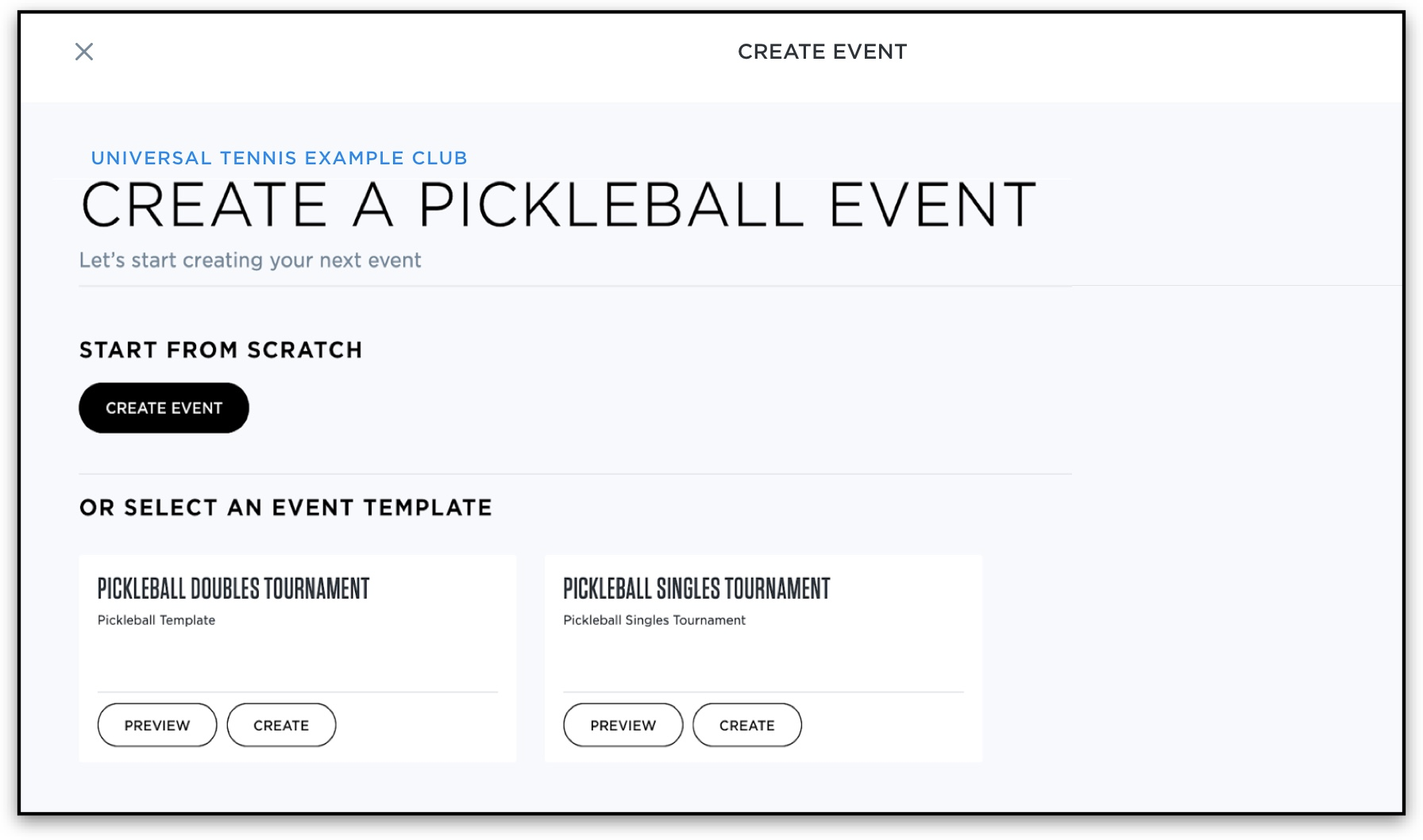 How do I create a Pickleball event? Help Center