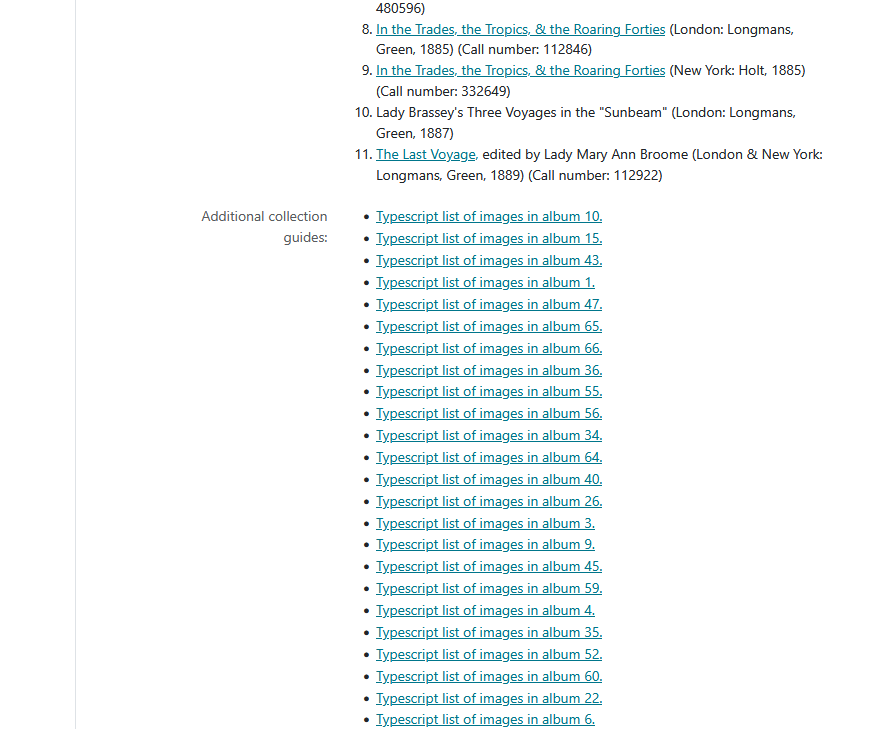 Screenshot of OAC display of PDF listing