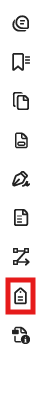 Adobe Acrobat sidebar with icons to different content panels. The accessibility tags panel icon is highlighted.