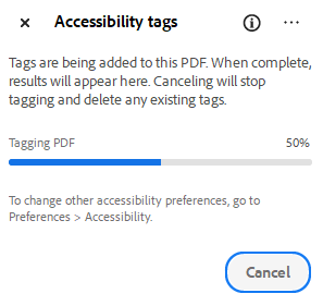 Tagging process bar in the sidebar