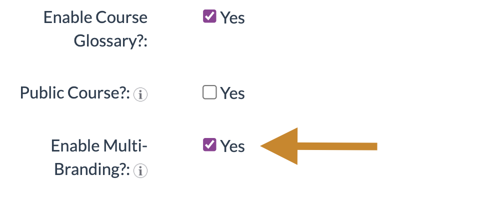 Screenshot of the Enable Multi-Branding checkbox selected