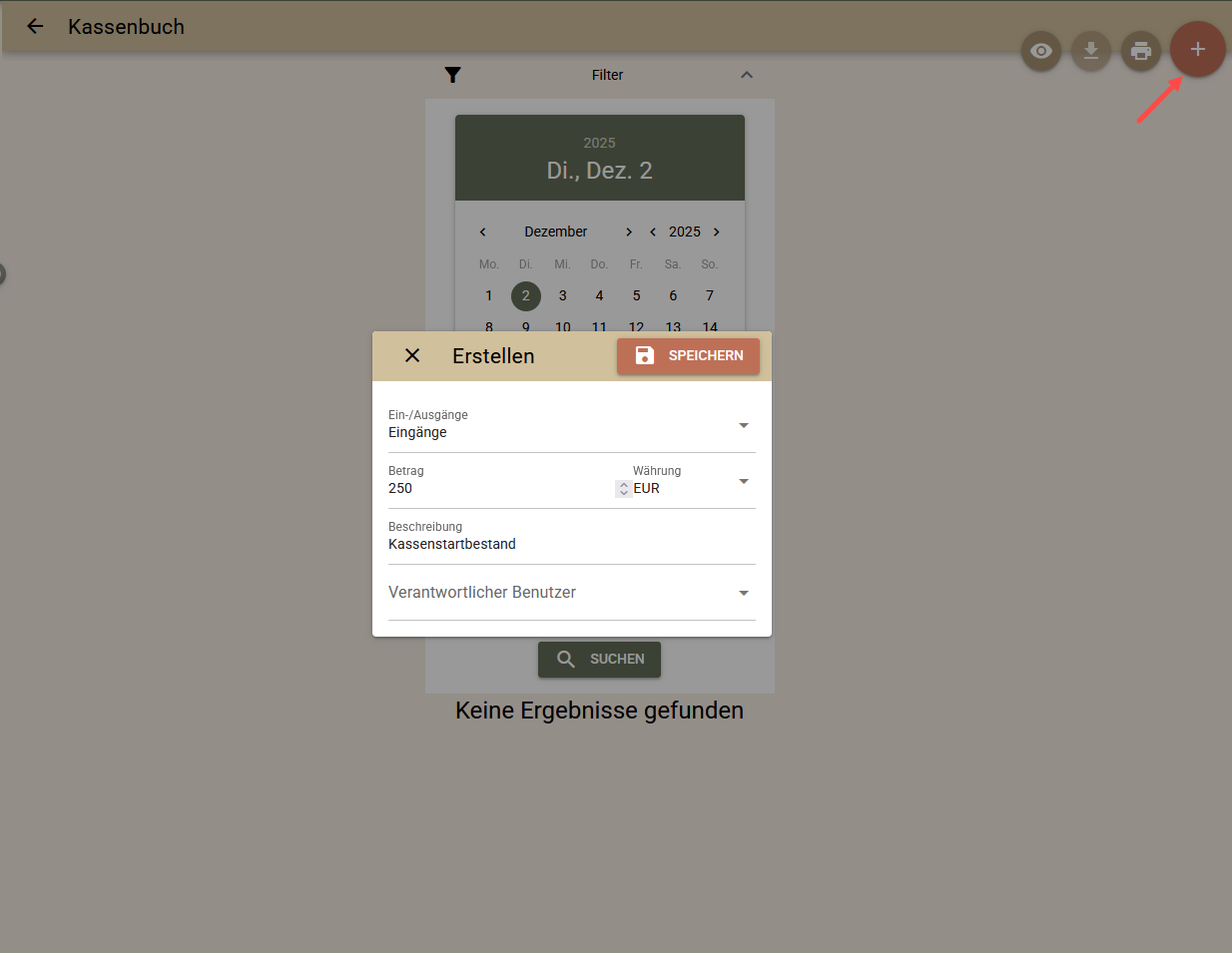 Kassenbuch Erfassung