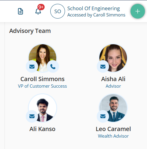 Add up to 4 contact cards inside the vault