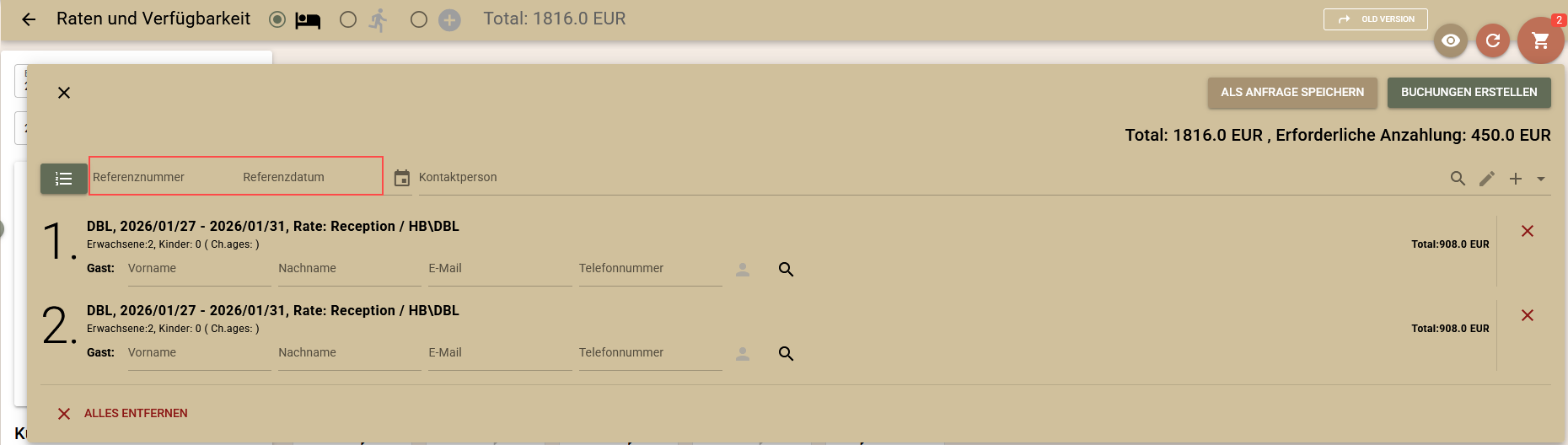 Rate and Availability Reference Date