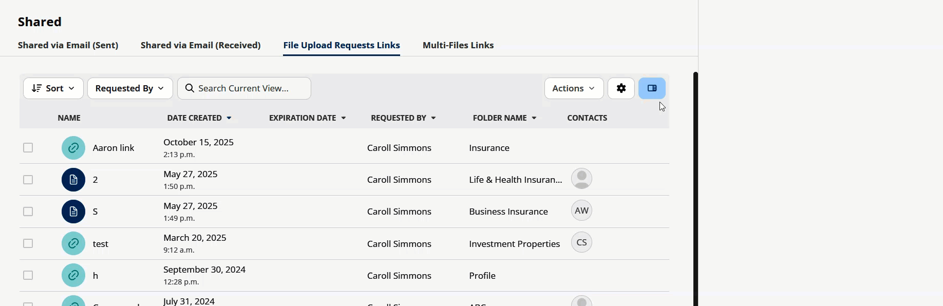 A new hide Side Panel icon is available in all tabs under the Share Tab