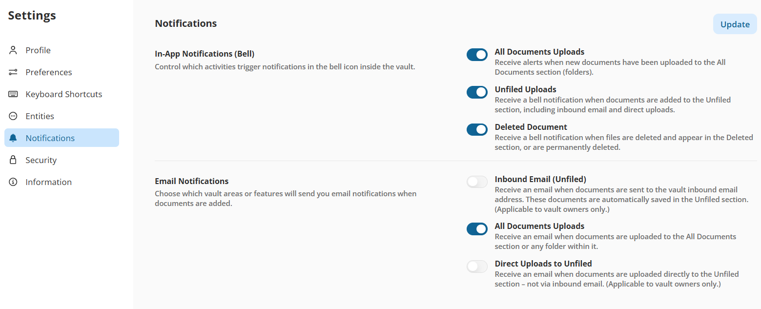 Email Notifications Options Refined