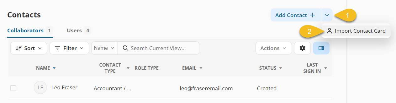 Import a Contact Card