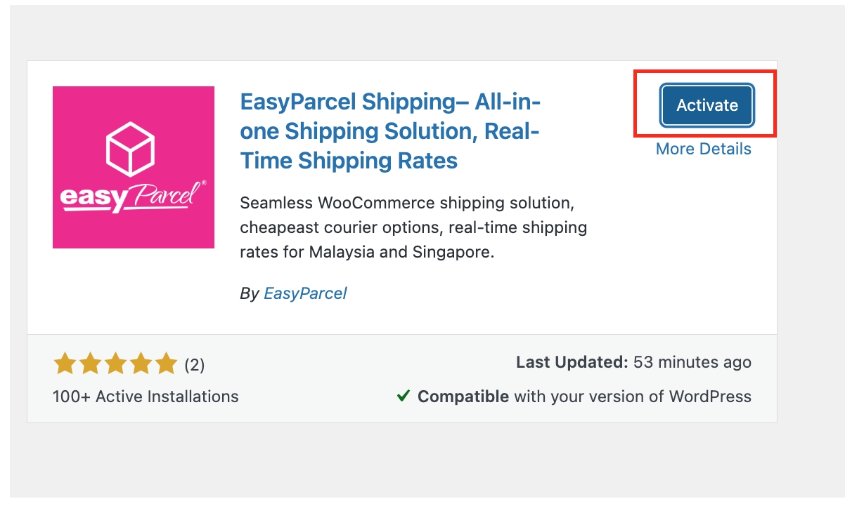 Selecting WooCommerce from the Add New Store menu in EasyParcel