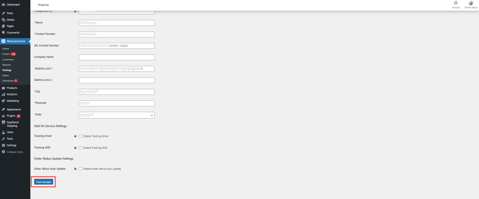 Selecting WooCommerce from the Add New Store menu in EasyParcel