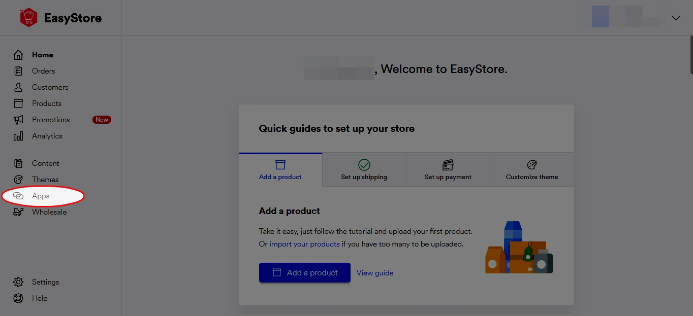 Enter Shop Name and EasyStore URL and click Submit