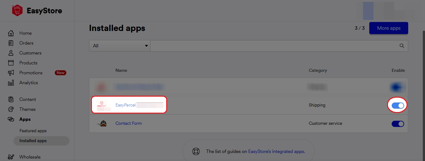 Enter Shop Name and EasyStore URL and click Submit