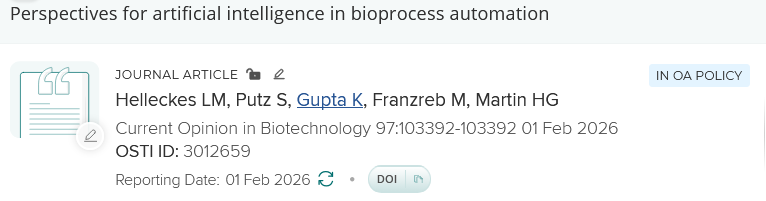 Publication list showing publication flagged as “In OA Policy” – likely covered by a UC OA Policy