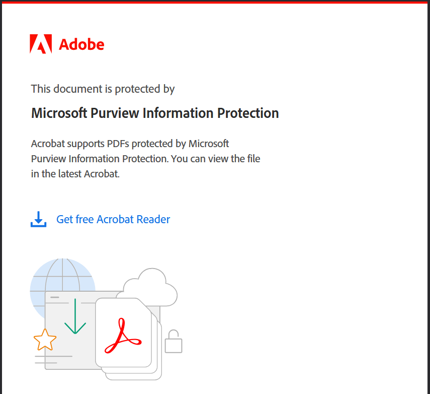Mozilla Firefox displays a prompt to use Adobe Reader when trying to access an encrypted PDF.