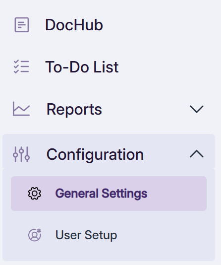 The left sidebar of the Panorama portal includes a link to General Settings, under Configuration.