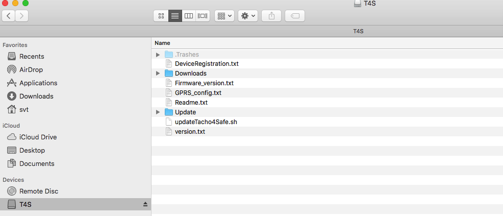 T4S root directory under MacOS