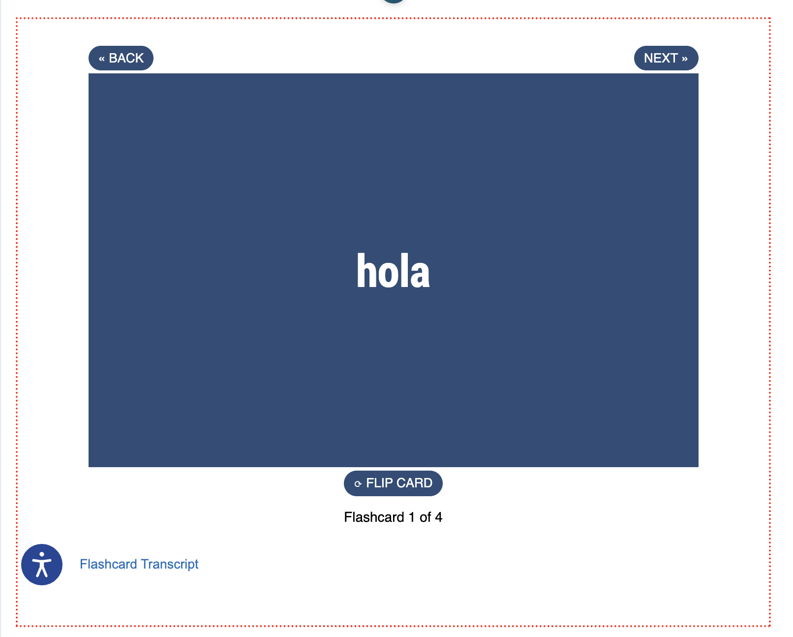 edit mode view of flashcards