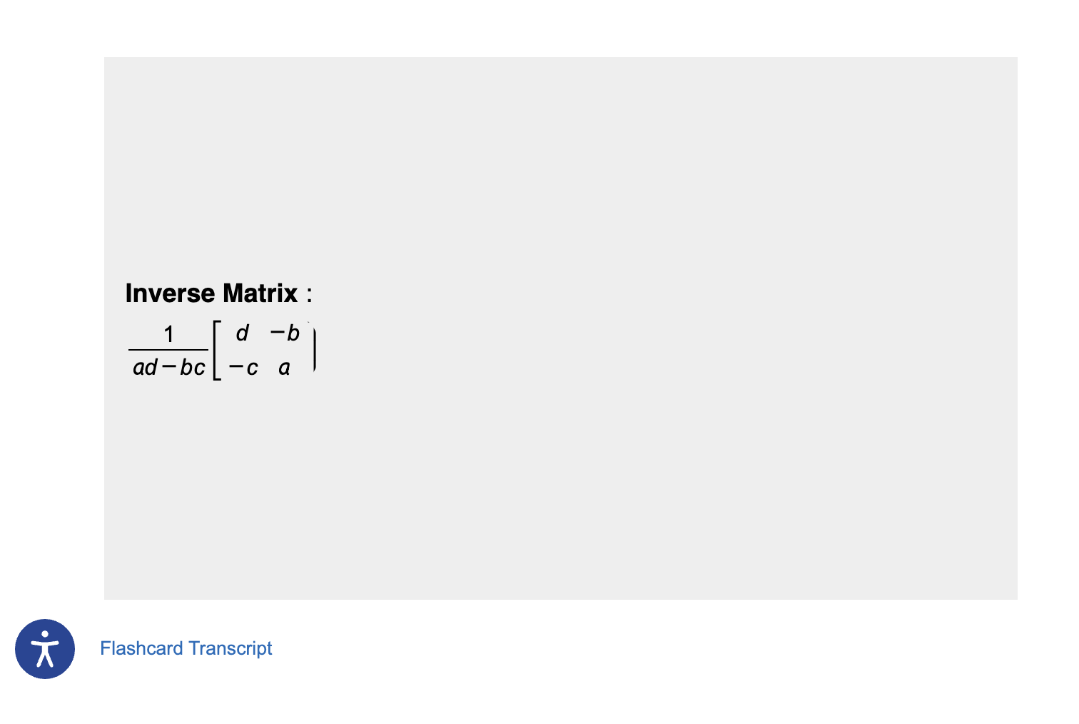 flashcards published showing an equation