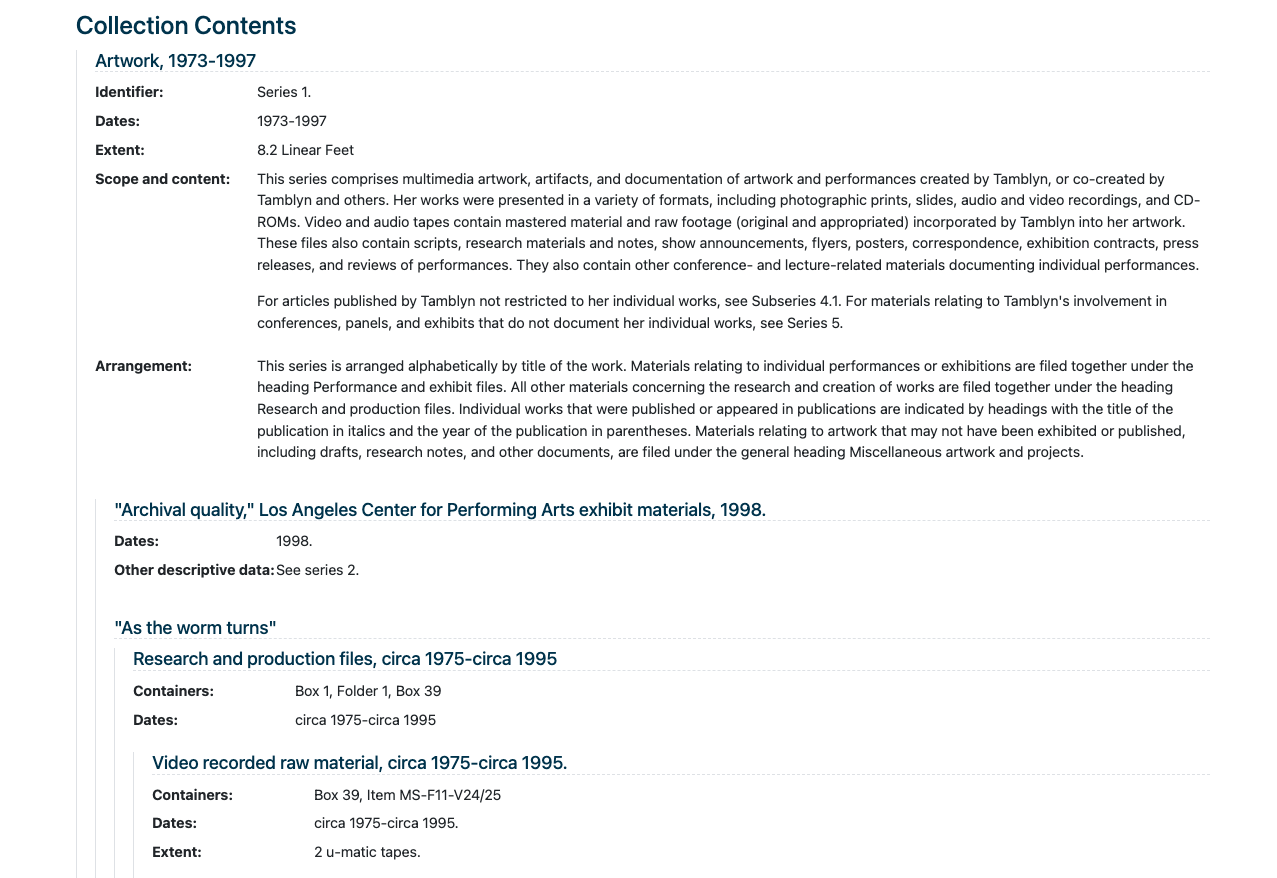 Screenshot of Printable HTML Guide, displaying component hierarchy.