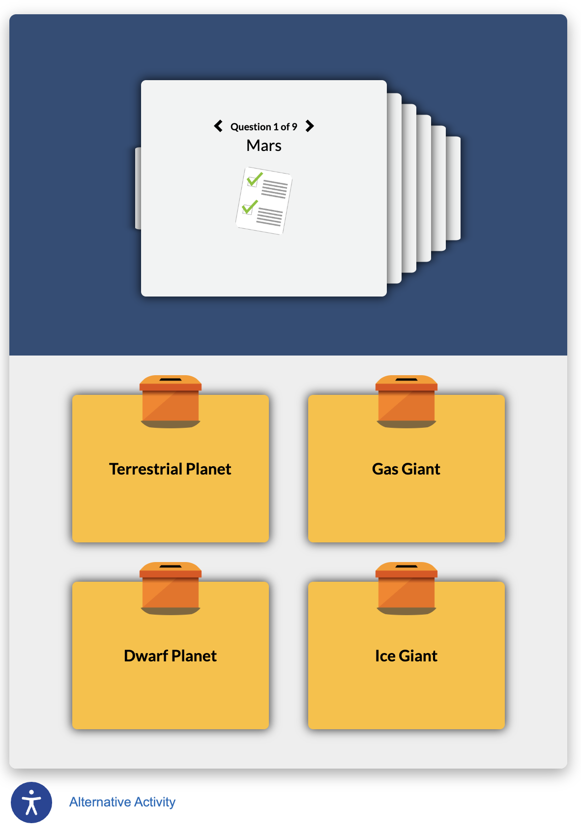 screenshot of classification block in published view