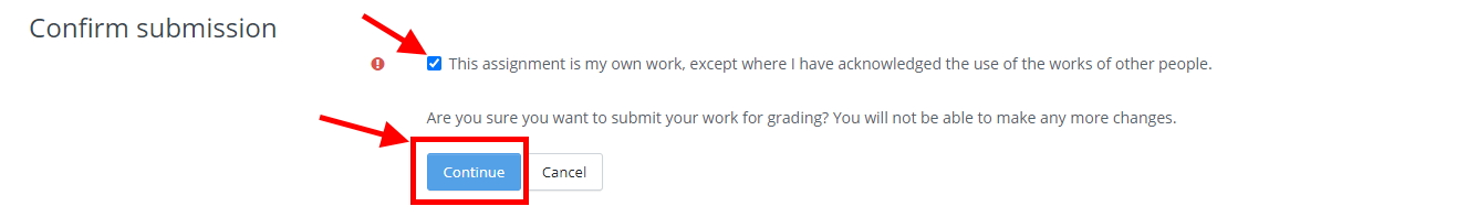 Confirm submission