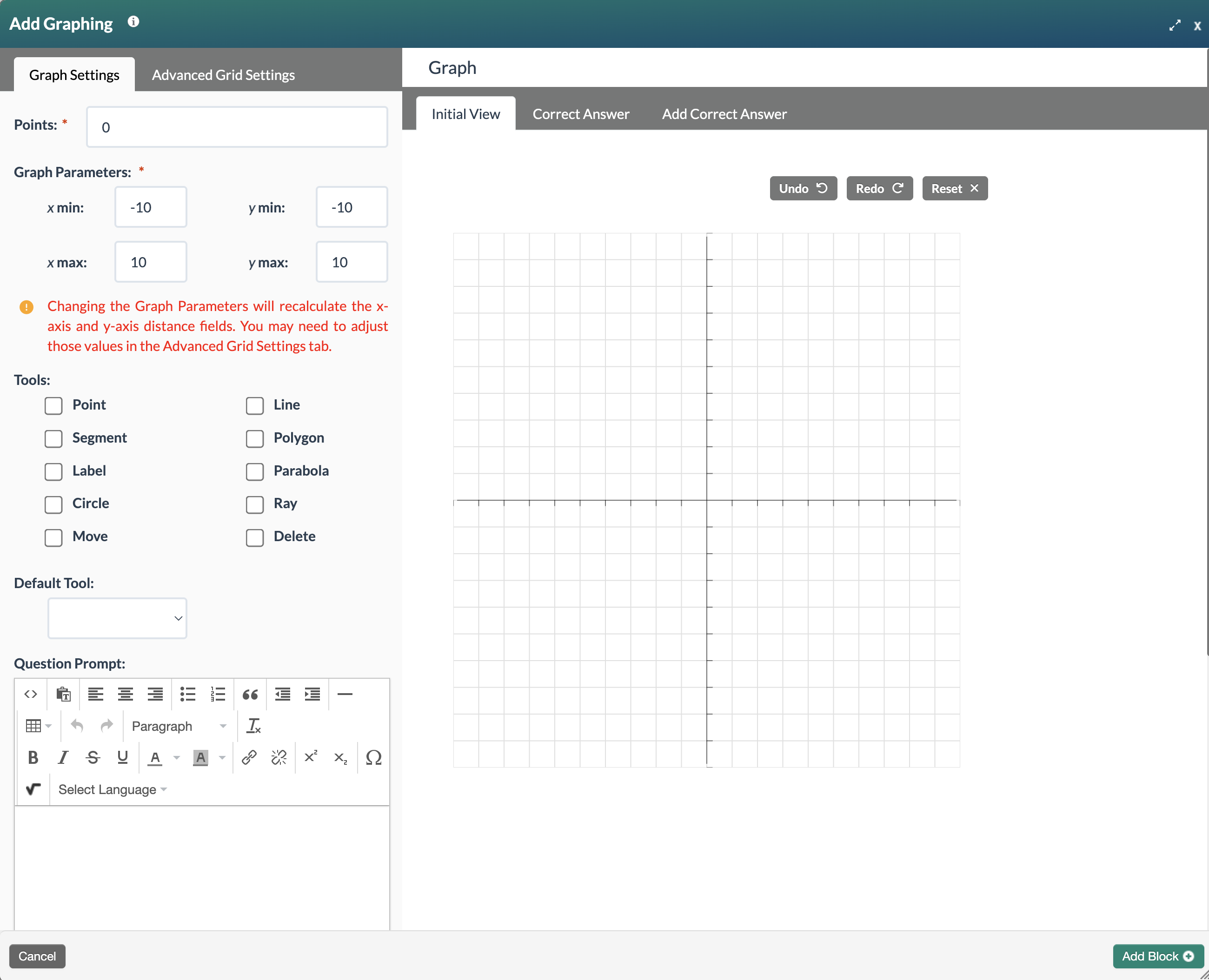 graphing block blank form