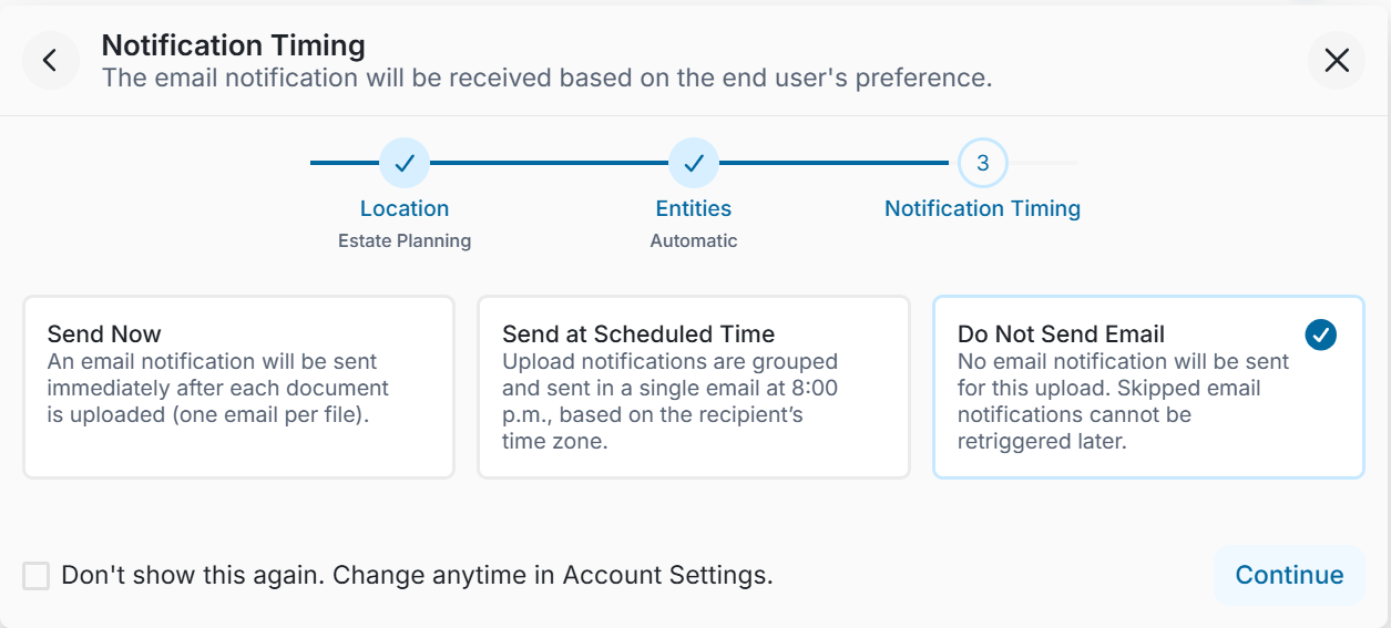 Notification Options - After uploads