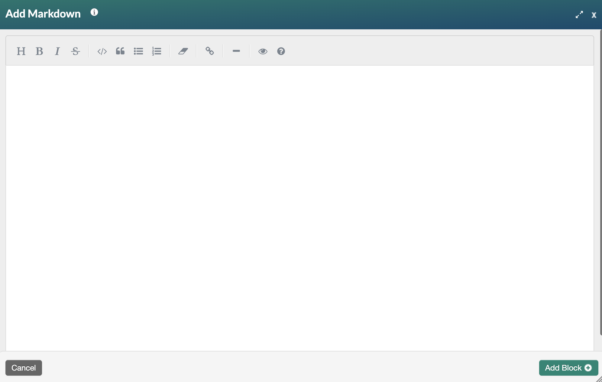 screenshot of a blank markdown form