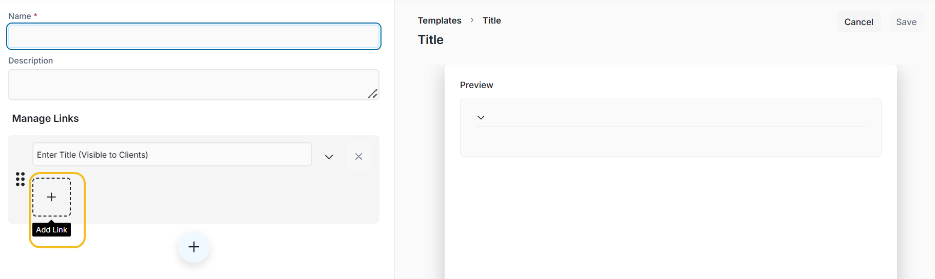 Click the + icon inside the dotted square.