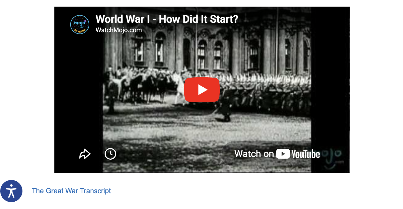 screenshot of the Add Generic video on the page in published mode using embed code