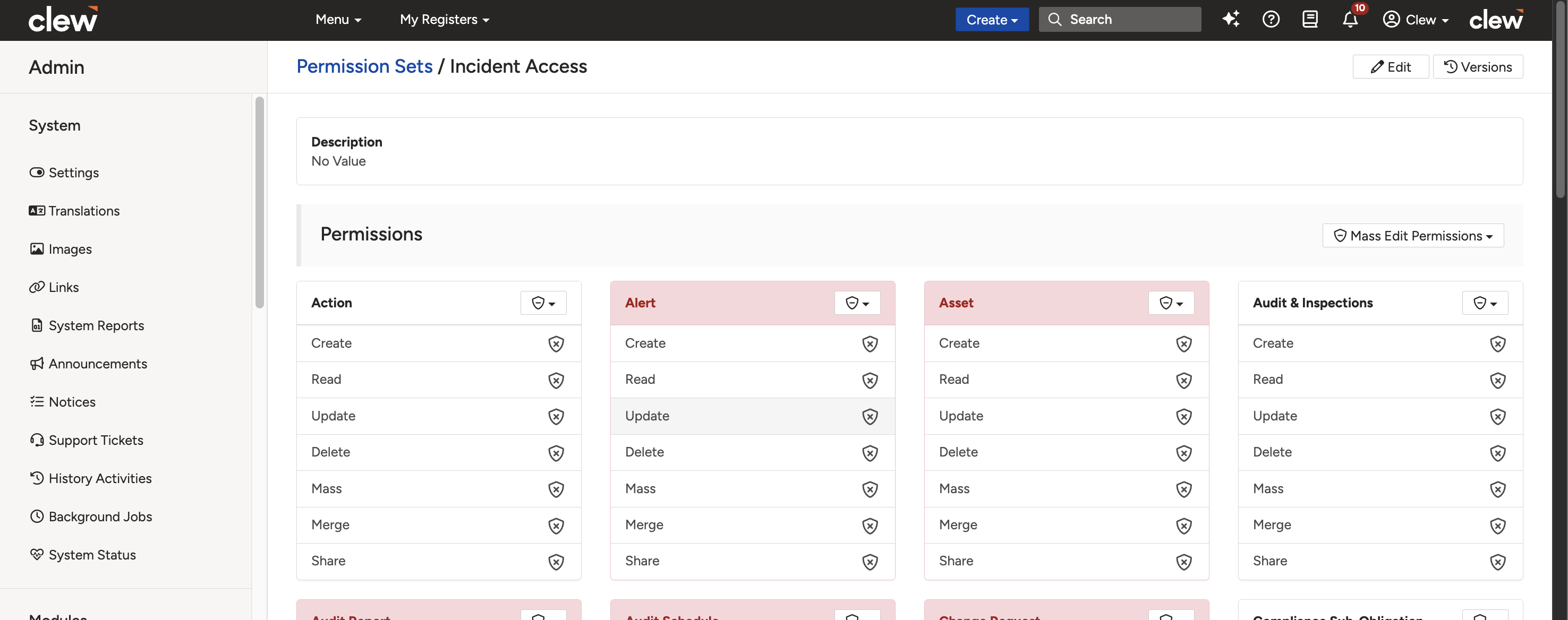 The permission set form showing the Title, Details, External ID, and Global fields