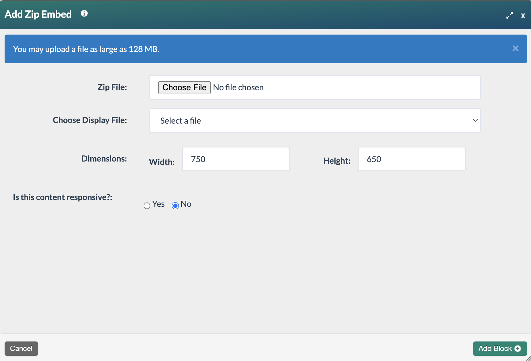 zip embed blank form