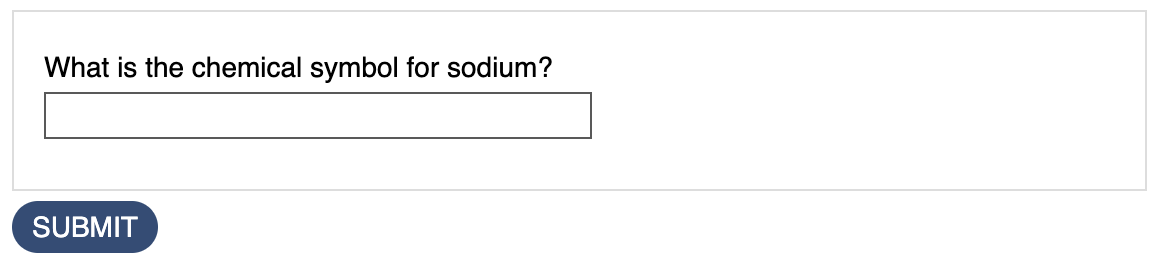 Screenshot of an text answer checked question published