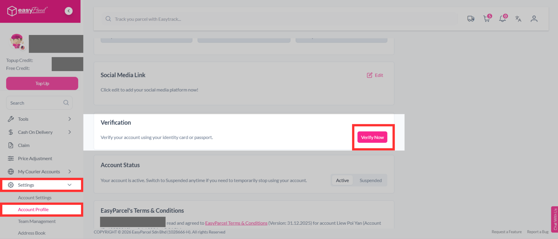 COD Settlement page displaying QR code for starting eKYC verification process