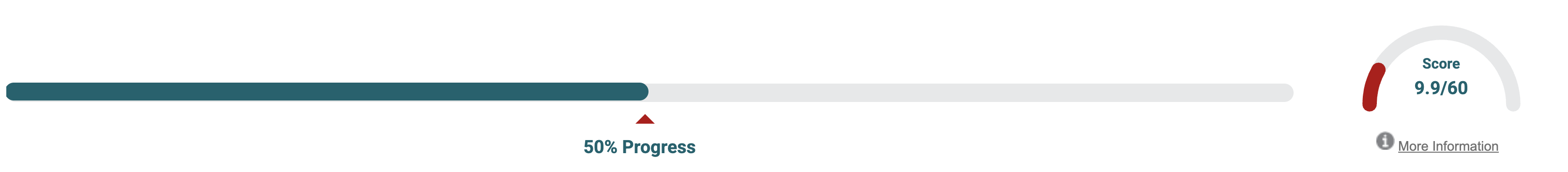 learner progress bar and score