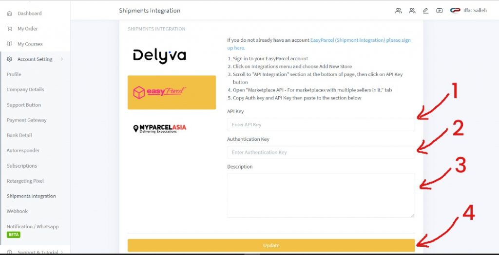 Step 6 - Update API in Payrecon
