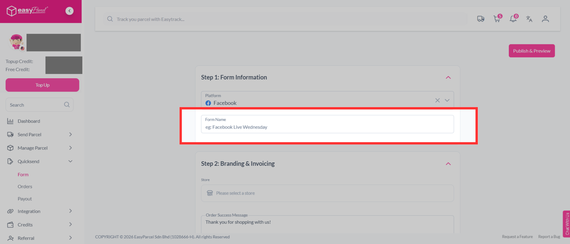 QuickSend Integration (3)