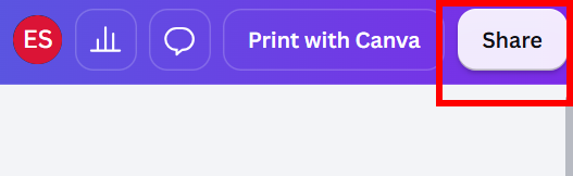 Share button in Canva