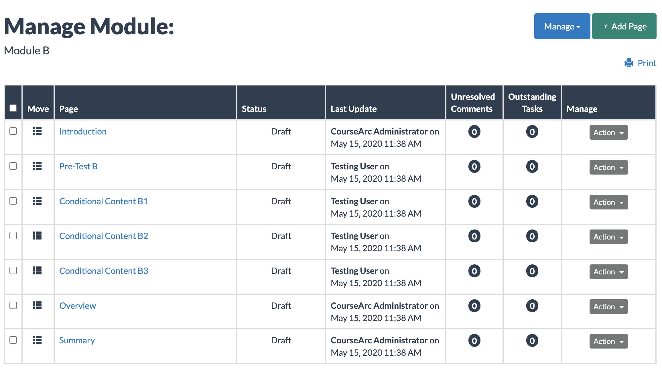 sample module B with content conditional on a quiz
