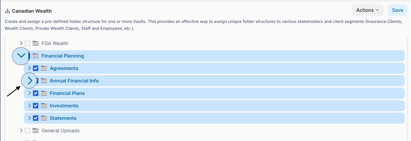 Click Toggle to Access Folder List
