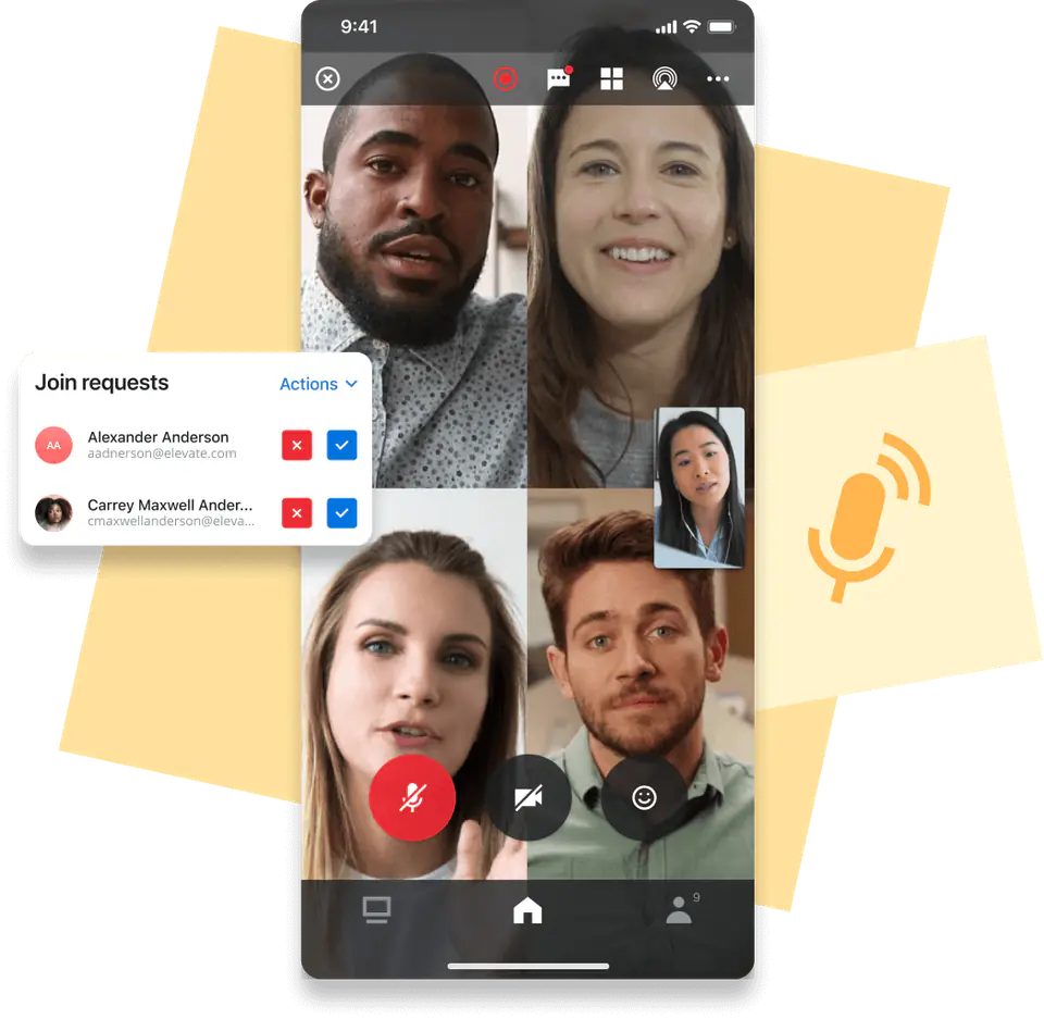 Online Meeting video call on a phone