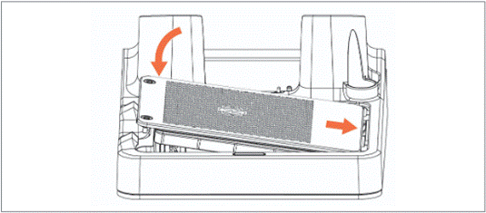 The image depicts a folded external hard drive with a clear instructional diagram showing how to unfold it.

KI-generierte Inhalte können fehlerhaft sein.