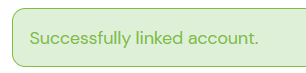Message bar that appears at the top of the window after successfully integrating a YouTube channel with your Orders Workspace.
