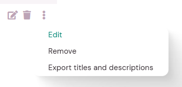 YouTube channel integration menu after clicking on the three dot menu, with the word Edit highlighted.