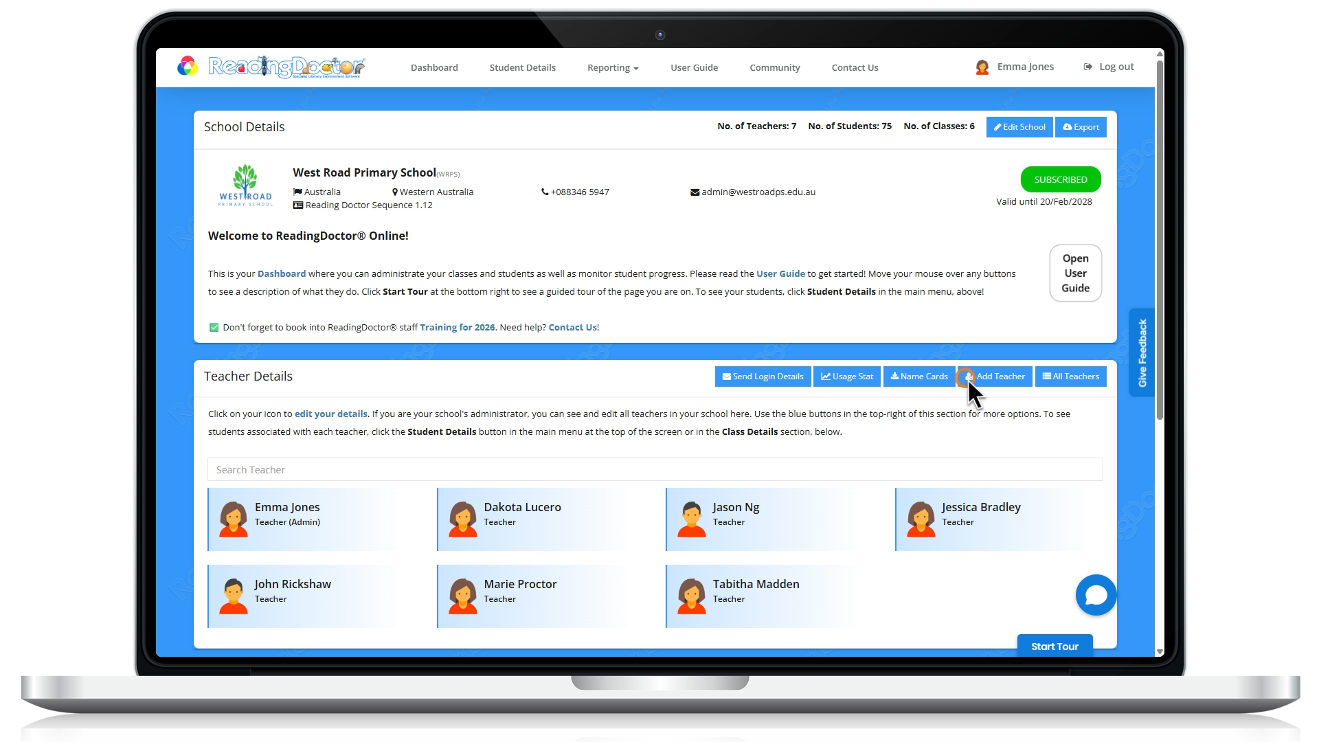 ReadingDoctor Dashboard on MacBook Pro (11)