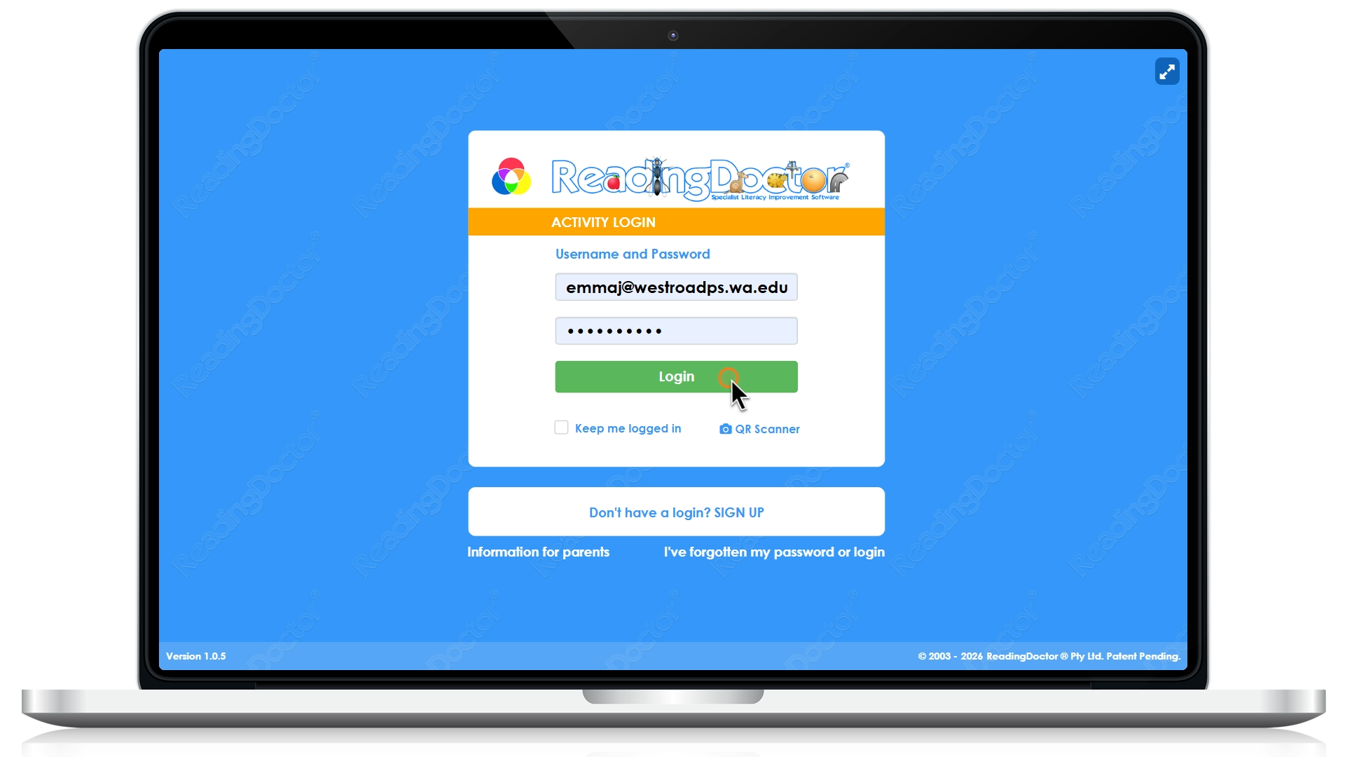 ReadingDoctor Login on MacBook Pro (9)