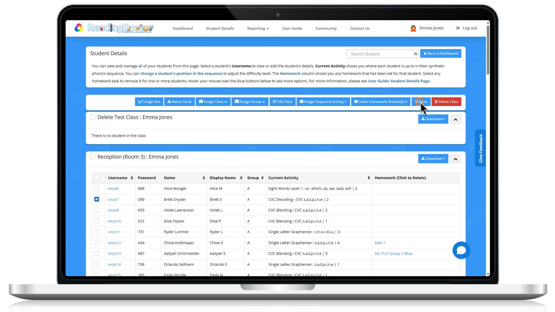 ReadingDoctor Dashboard on MacBook Pro (16)