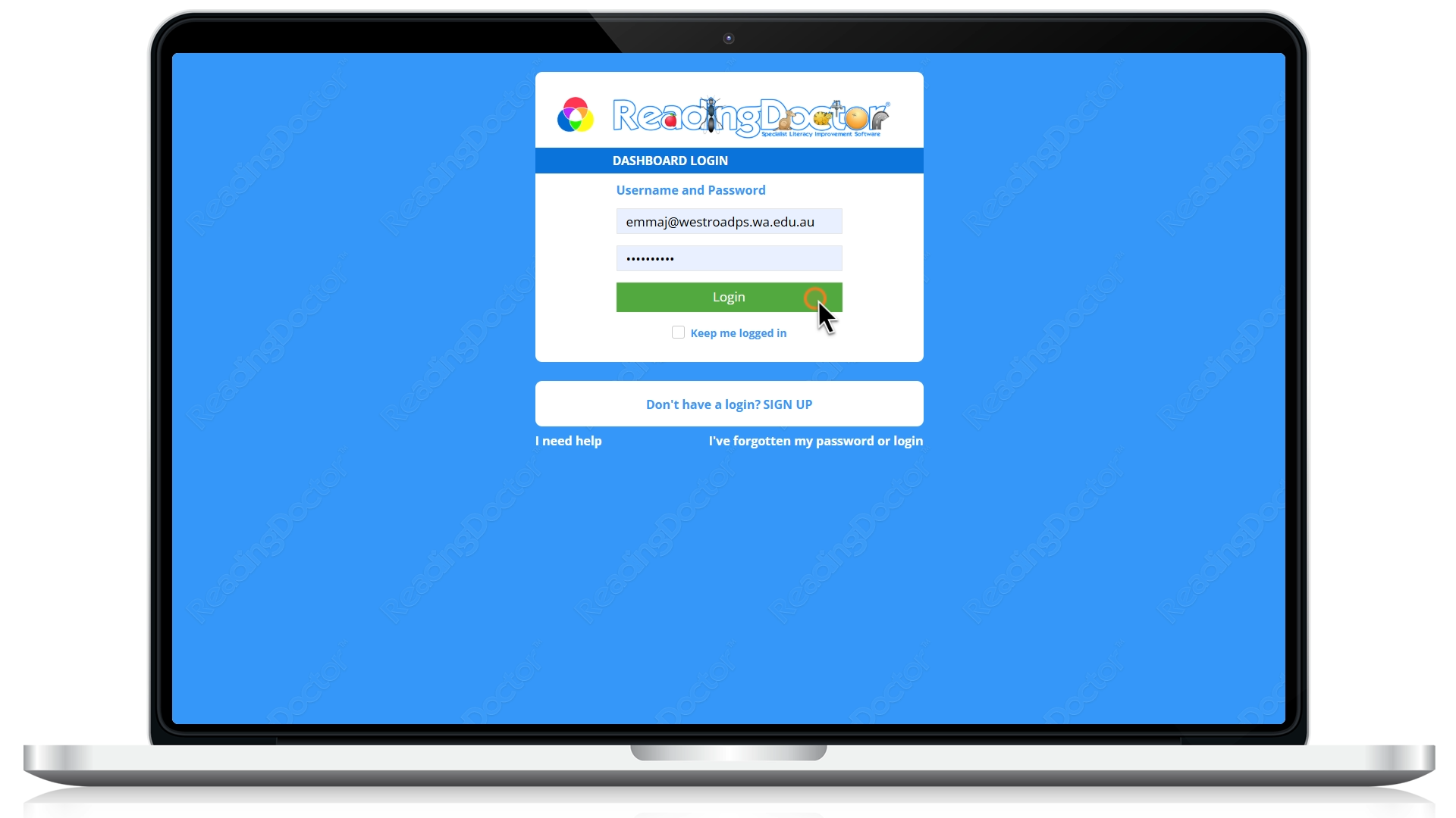 ReadingDoctor Dashboard on MacBook Pro (13)