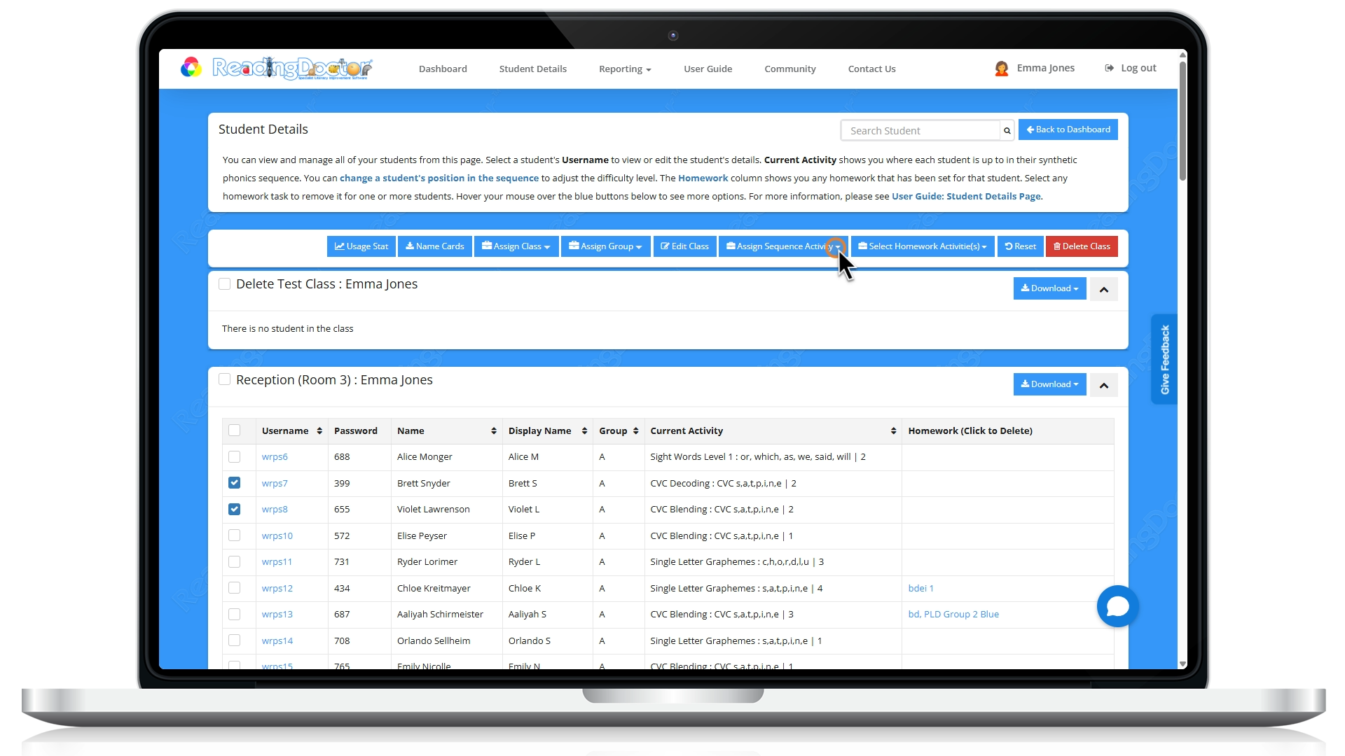 ReadingDoctor Dashboard on MacBook Pro (2)