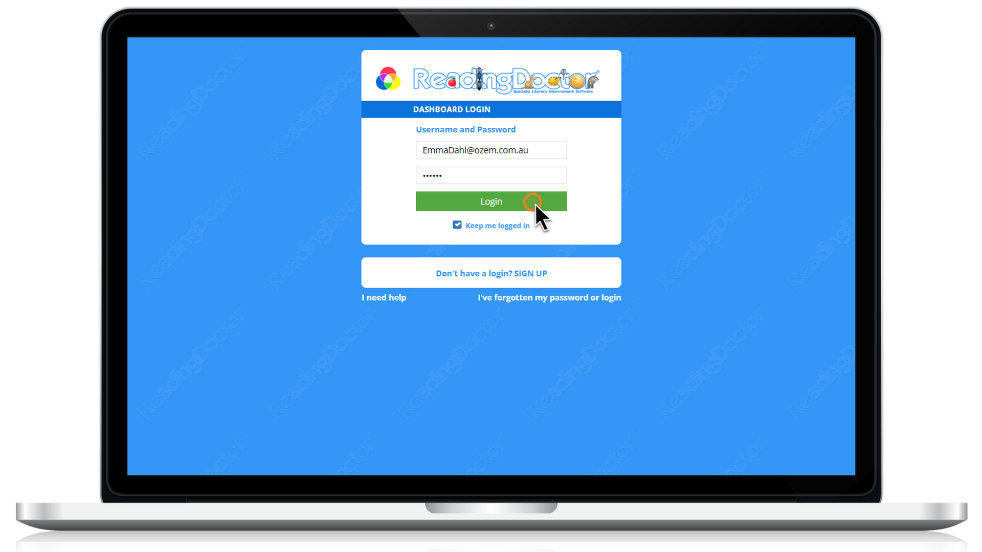 ReadingDoctor Dashboard on MacBook Pro (14)